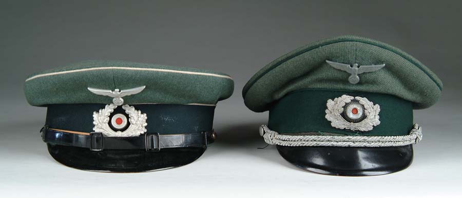 Appraisal: HATS GARRISON CAPS Two Army Officer s hats one with