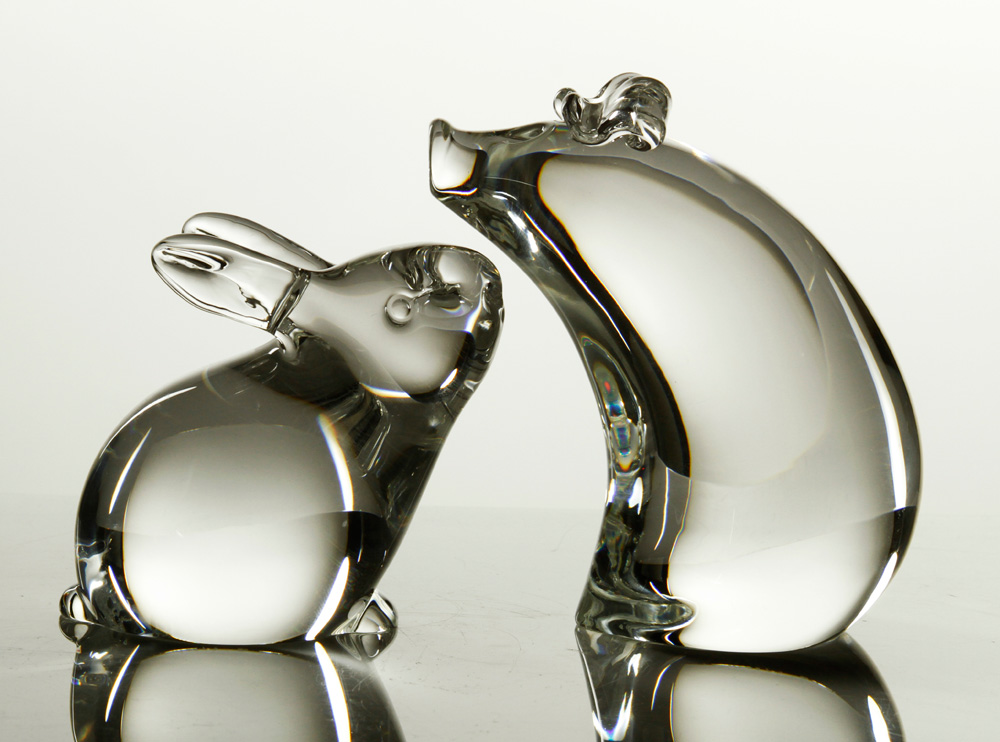 Appraisal: - Steuben Glass Rabbit and Pig Steuben rabbit and pig