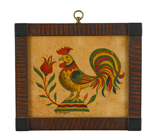 Appraisal: David Y Ellinger - theorem rooster and flower Signed D