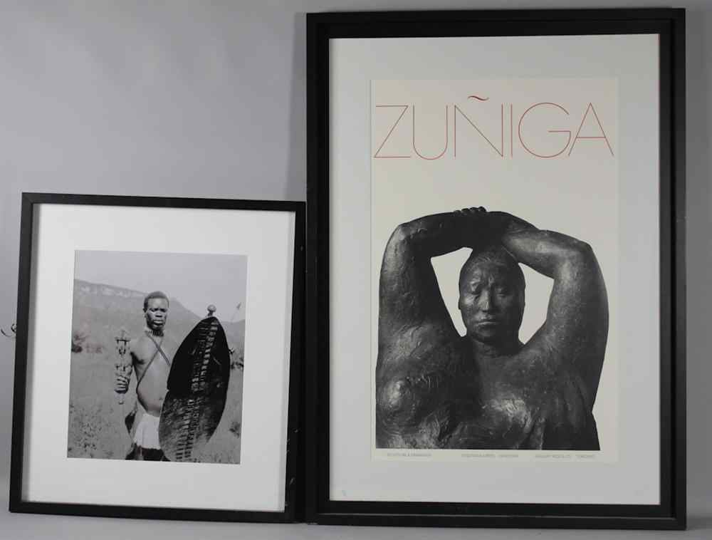 Appraisal: ZULU WARRIOR along with GALLERY POSTER ZUNIGA X in and