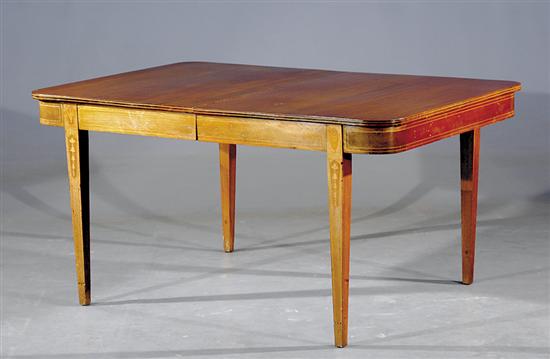 Appraisal: Federal style inlaid mahogany dining table th century rectangular top