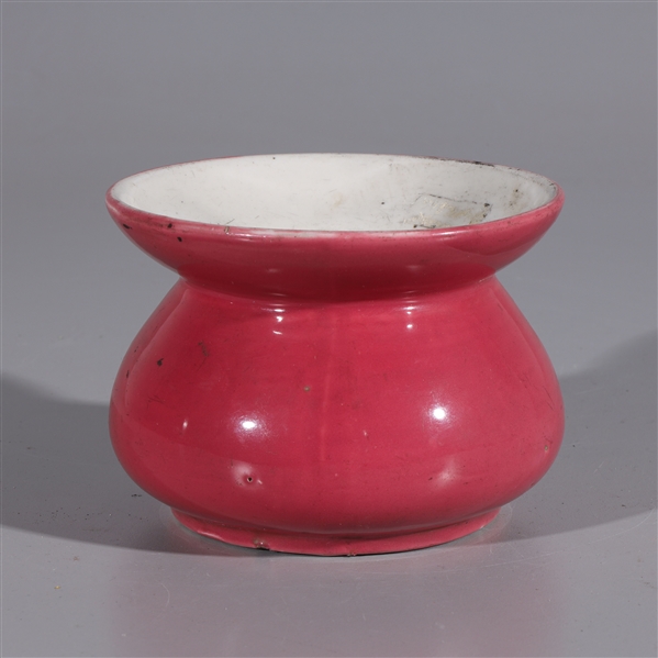 Appraisal: Chinese pink glazed porcelain vessel with four-character mark to base