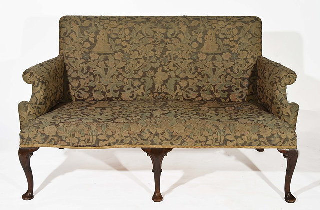 Appraisal: A GEORGIAN STYLE SOFA with mahogany supports and tapestry type