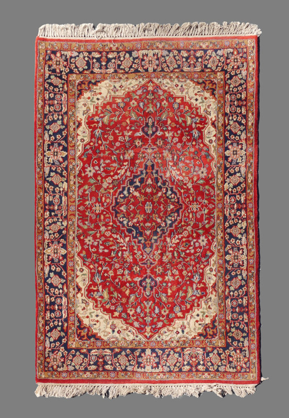 Appraisal: APPROX YEAR OLD INDO-PERSIAN HAND KNOTTED WOOL RUG ' x