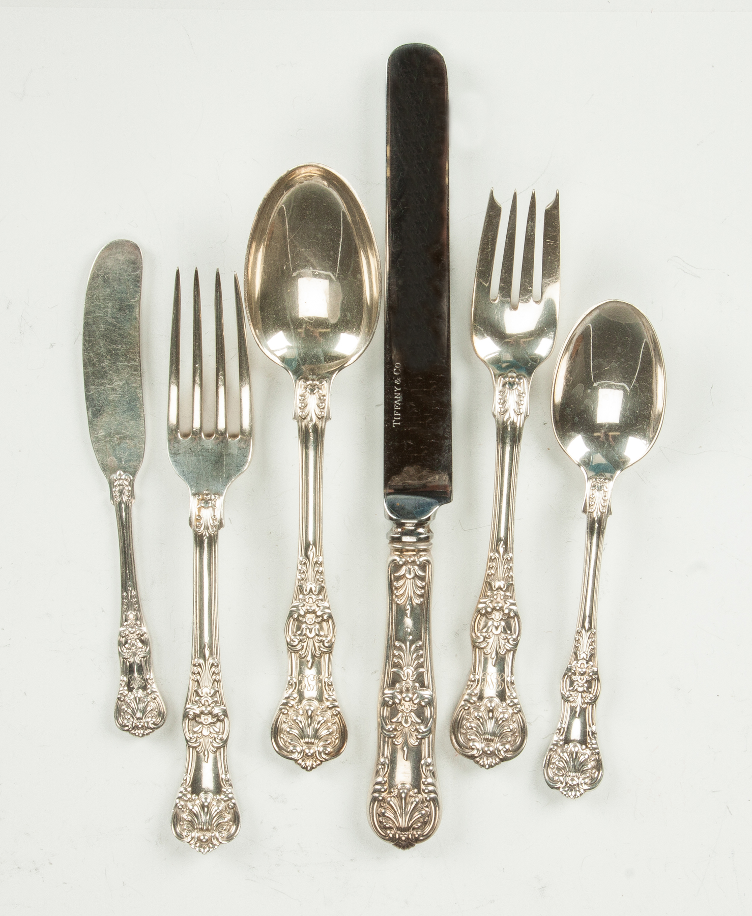 Appraisal: Tiffany Co Sterling Silver Flatware - English King Pattern pieces