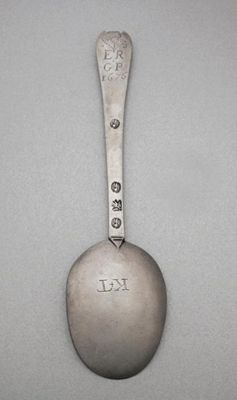 Appraisal: A Charles II spoon scratched with a foliate motif on