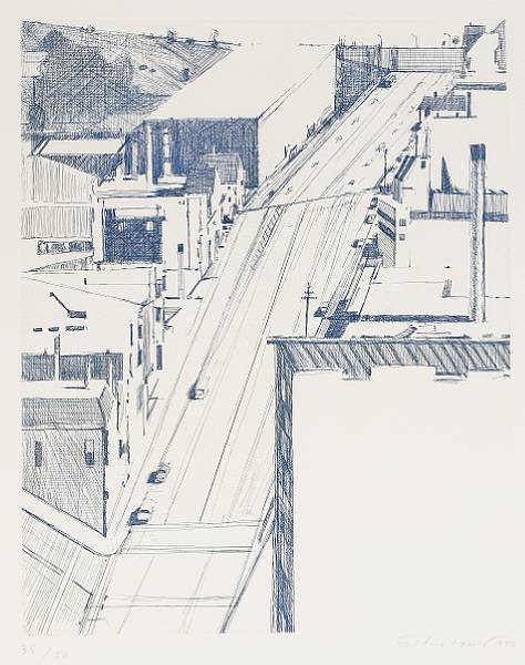 Appraisal: Wayne Thiebaud American born Down th from Recent Etchings I