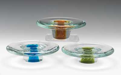 Appraisal: Three Pieces of Murano Glass Heavy glass with slight variation