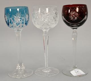 Appraisal: Group of cut glass stems various patterns ht -