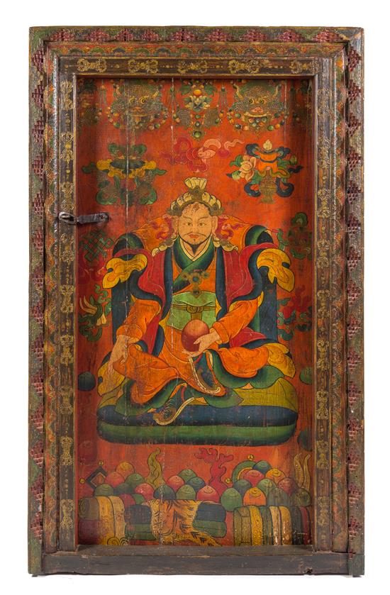 Appraisal: Sale Lot A Tibetan Polychrome Lacquer Door th century the