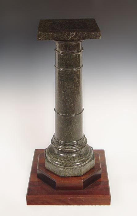 Appraisal: GREEN MARBLE PEDESTAL part marble with rotating square top and