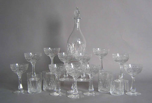 Appraisal: Seventeen pcs of Hawkes cut glass