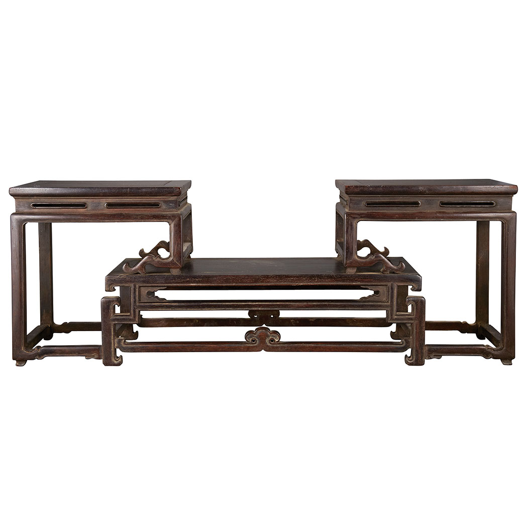 Appraisal: Chinese Zitan Stand Constructed as two tall tables and a