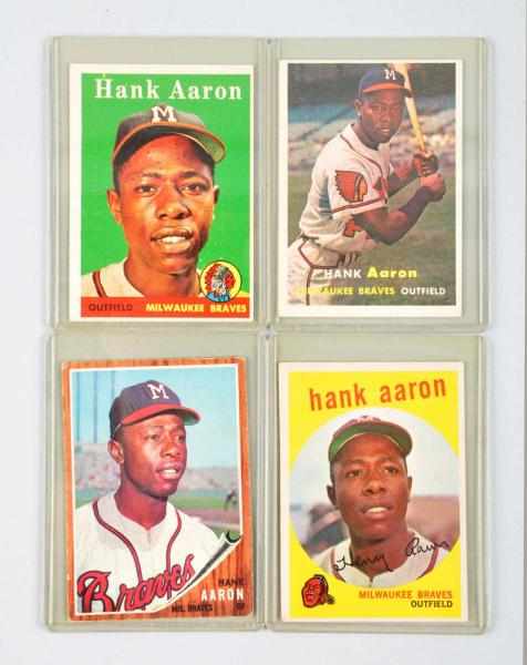 Appraisal: Lot of Topps Hank Aaron Baseball Cards Description Includes and