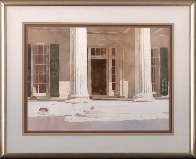 Appraisal: Judy Betts American Louisiana b View of a Columned Entrance