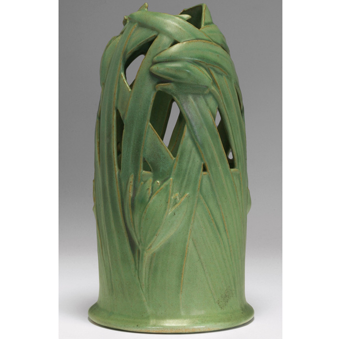 Appraisal: Rare Teco vase designed by William Dodd shape A covered