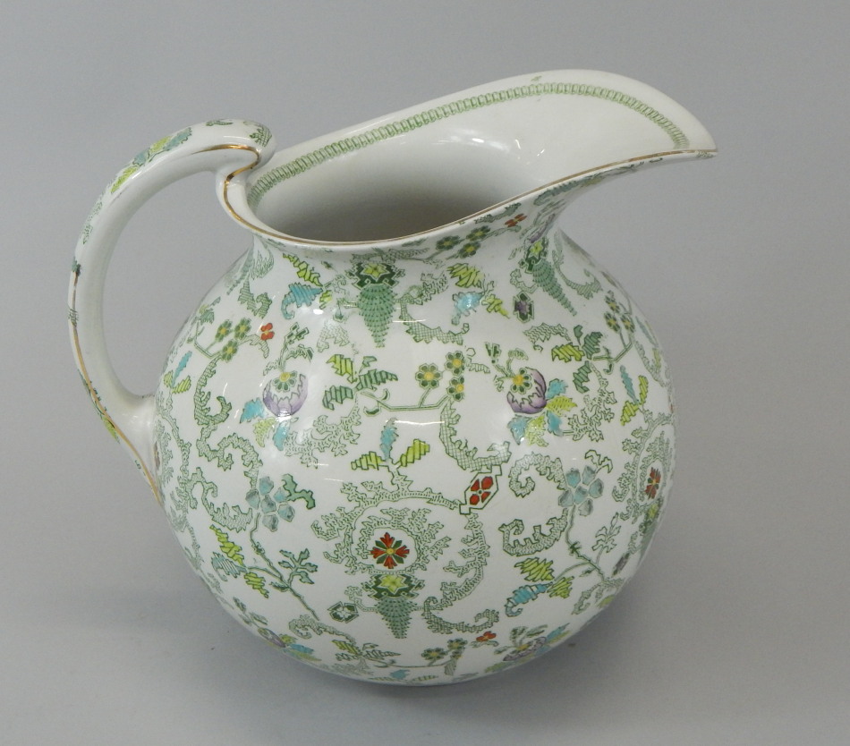 Appraisal: A Ridgeways Paisley pattern wash jug printed and painted with