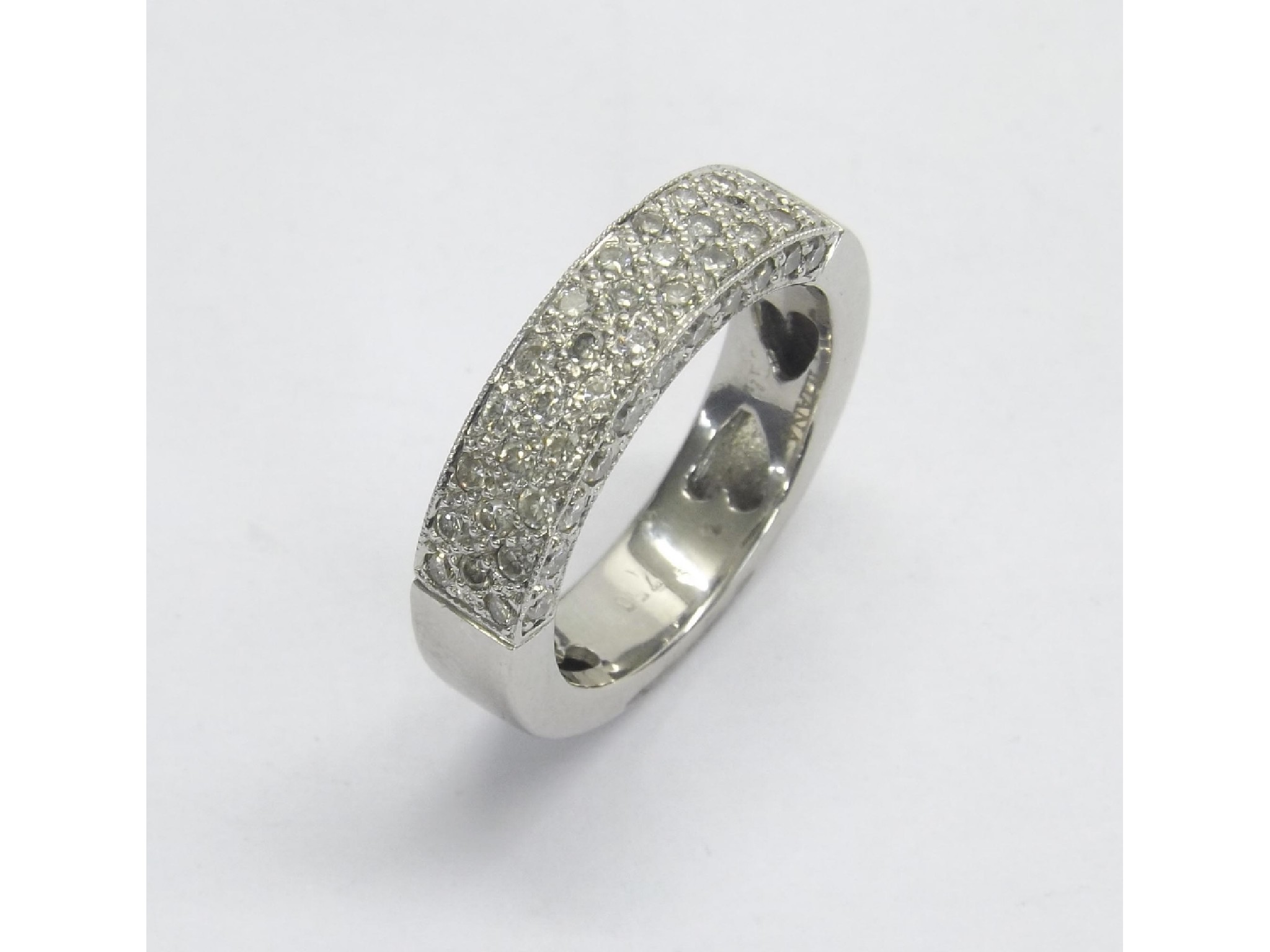 Appraisal: ct white gold pav diamond set dress ring round-brilliant cuts