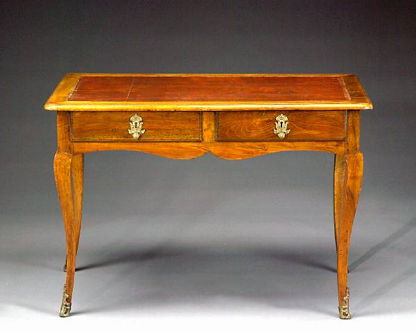 Appraisal: A Louis XV fruitwood bureau plat last quarter th century