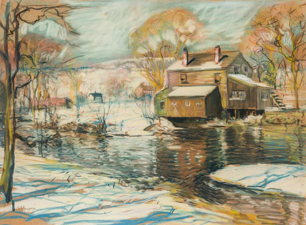 Appraisal: ARTHUR CLIFTON GOODWIN American - Old Mill in Winter pastel