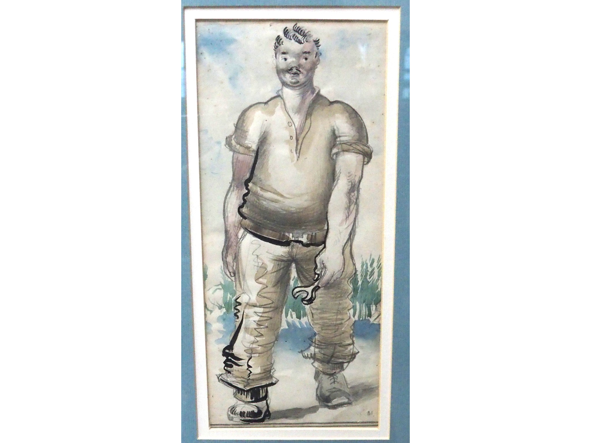 Appraisal: WILLIAM DRUMMOND BONE Mechanic watercolour and pencil