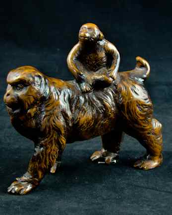 Appraisal: JAPANESE BRONZE MODEL OF A GORILLA the realistic beast walking