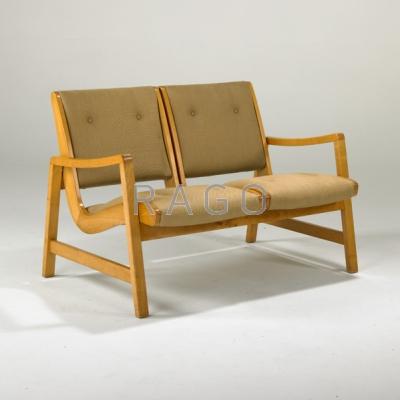 Appraisal: JENS RISOM KNOLL ASSOCIATES Two-seat sofa USA s Birch and