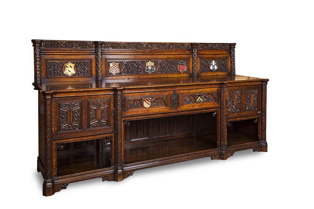 Appraisal: VICTORIAN OAK AND PAINTED SIDEBOARD MANNER OF A W N