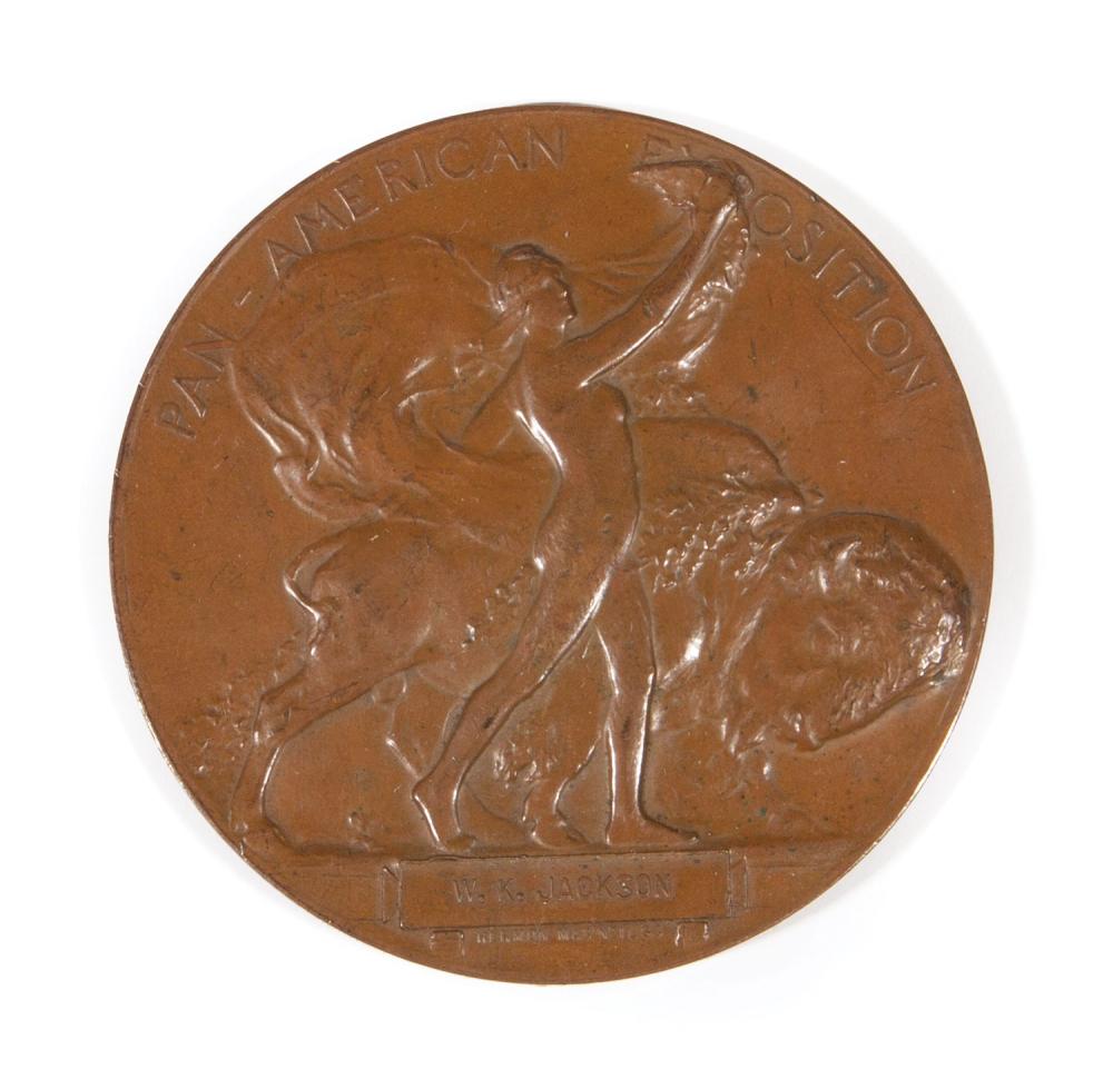 Appraisal: Pan-American Exposition Medal bronze by Hermon Atkins MacNeil obverse with