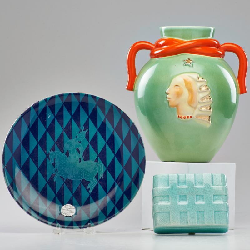 Appraisal: CERAMIC GROUP Three pieces Henry Dreyfuss for the Plaza Hotel