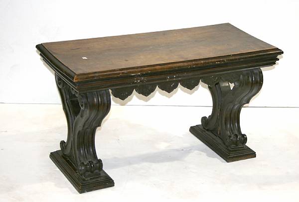 Appraisal: An Italian Baroque style walnut bench late th century height