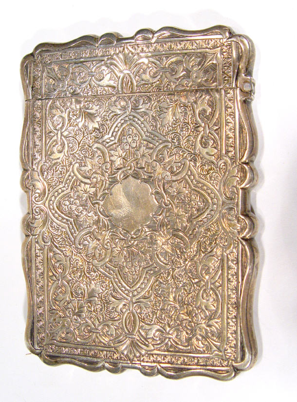 Appraisal: Rectangular silver cigarette case with hinged lid chased with flowers