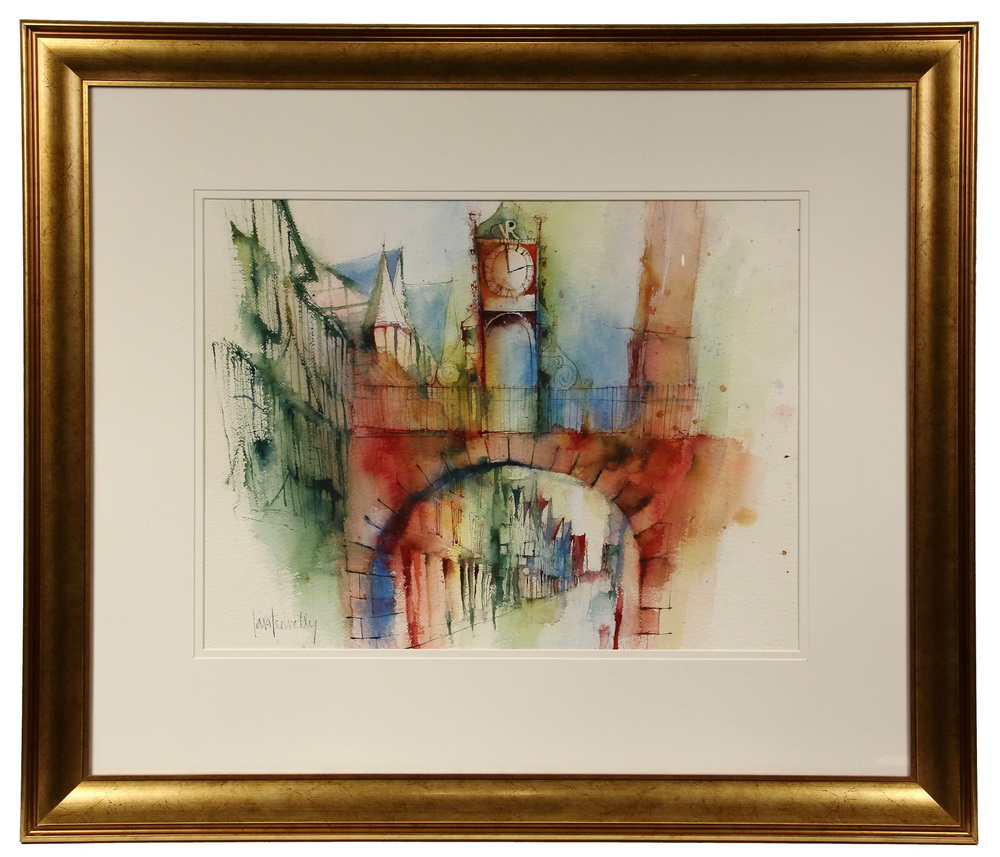 Appraisal: IAN FENNELLY Contemporary British - Eastgate Clock Chester watercolor signed