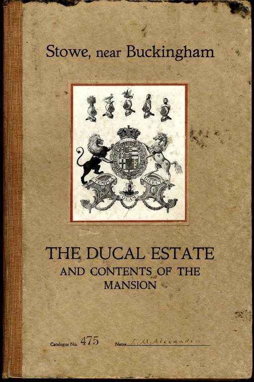 Appraisal: STOWE SALE JACKSON STOPS AUCTIONEERS STOWE HOUSE NEAR BUCKINGHAM CATALOGUE