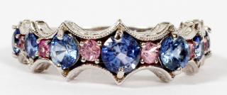 Appraisal: CT BLUE PINK SAPPHIRE KT WHITE GOLD RING CT BLUE