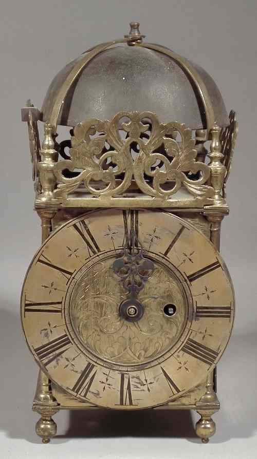 Appraisal: A brass framed lantern clock by Richard Weller of Eastbourne