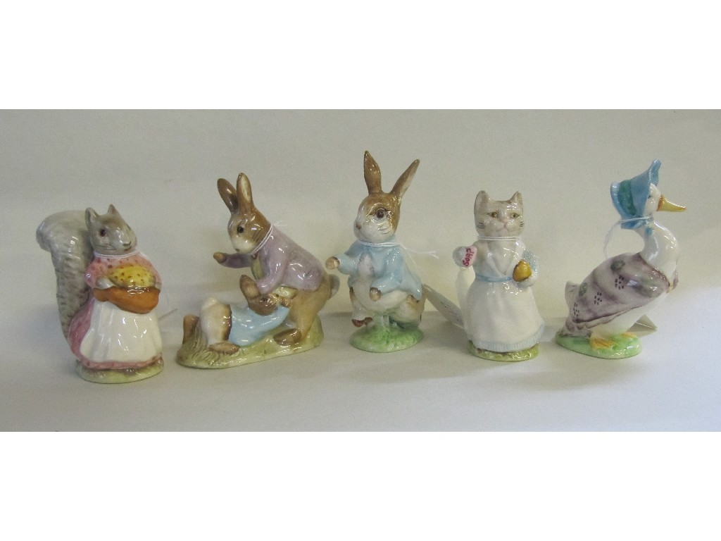 Appraisal: Five Beswick Beatrix Potter figures to include Peter Rabbit Mr