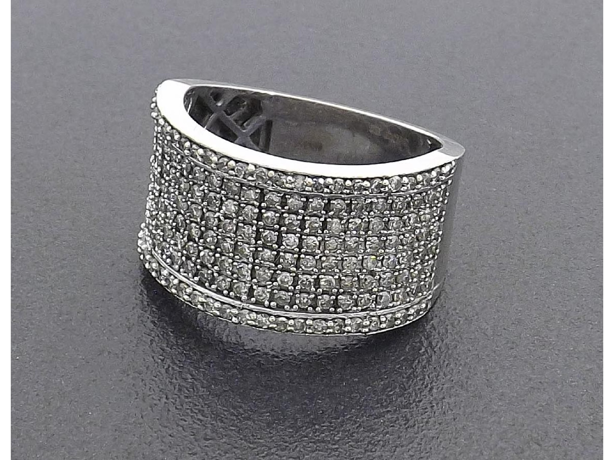 Appraisal: ct white gold pave diamond set band ring ct approx