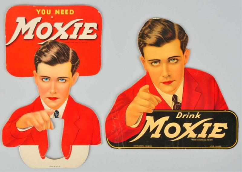 Appraisal: Moxie Bottle Display Easel-Back Sign s Featuring Frank Archer graphics