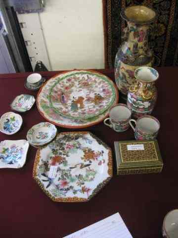 Appraisal: Collection of Pottery Porcelains piecesincludes vases plates dishes mostly oriental