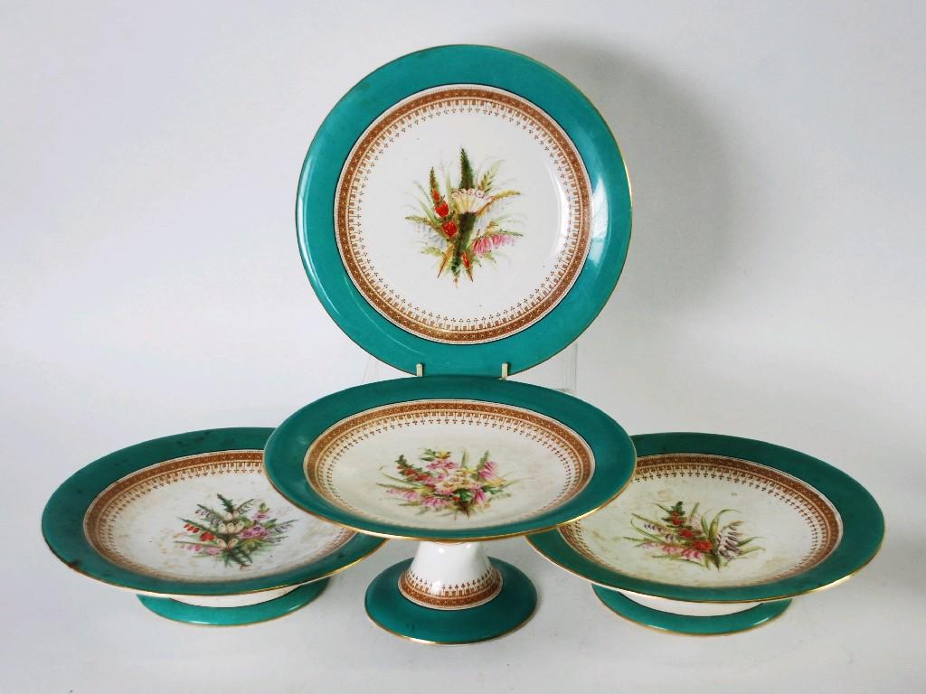 Appraisal: VICTORIAN TWENTY-SIX PIECE ROYAL WORCESTER CHINA DESSERT SERVICE FOR EIGHTEEN