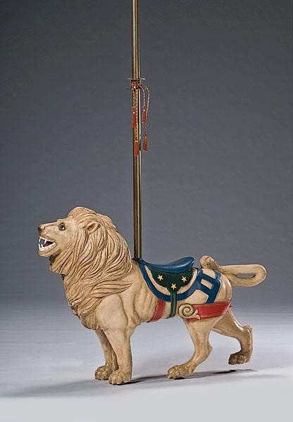 Appraisal: CAROUSEL LION Asian early th century with glass eyes and