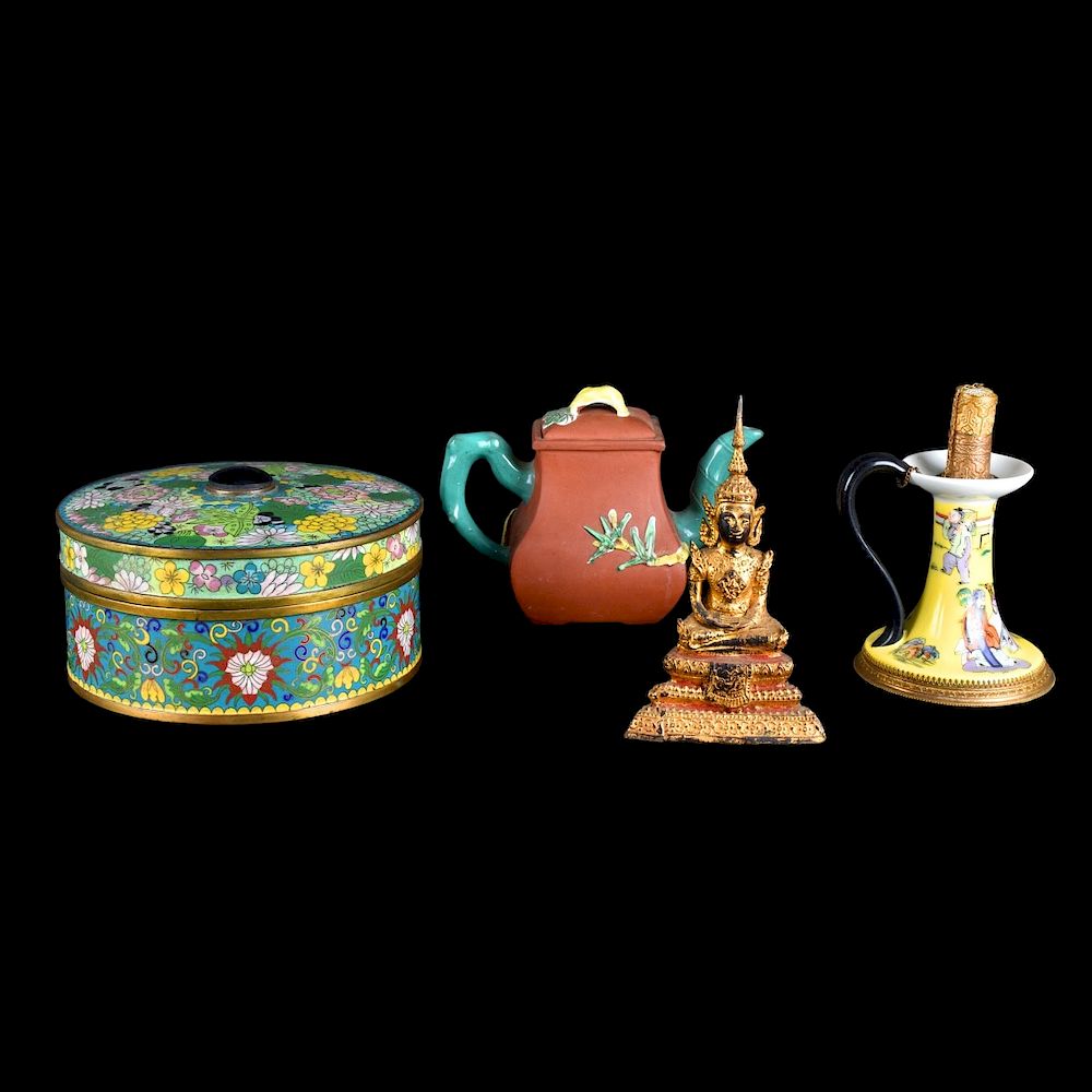 Appraisal: Oriental Tableware Grouping of Four Oriental Tableware Includes Chinese Cloisonne