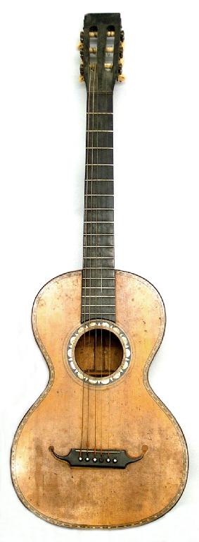 Appraisal: Late th century small bodied guitar with birds eye maple