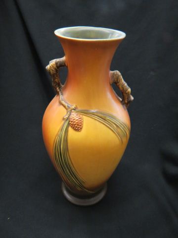 Appraisal: Roseville Pottery Pinecone Floor Vase brown - base chips