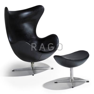 Appraisal: ARNE JACOBSEN FRITZ HANSEN Egg chair and ottoman Denmark late