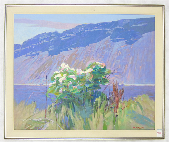 Appraisal: MICHAEL FERGUSON ACRYLIC ON BOARD Washington th century Titled Vantage