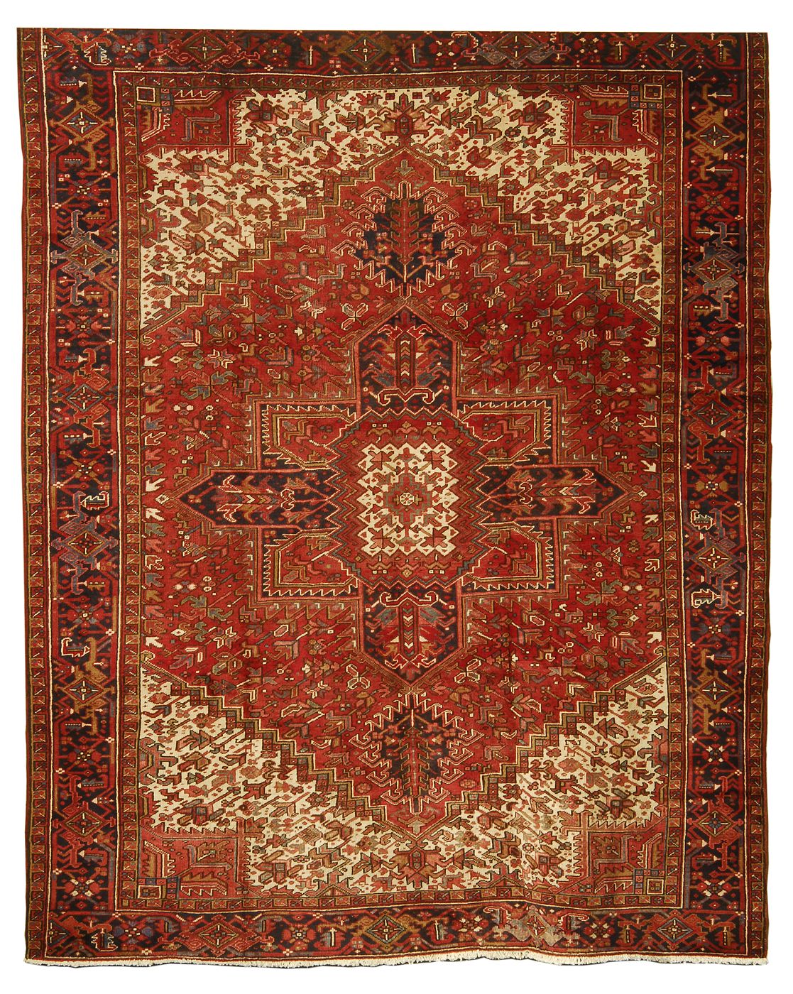 Appraisal: ORIENTAL RUG HERIZ ' x ' Gabled central medallion in