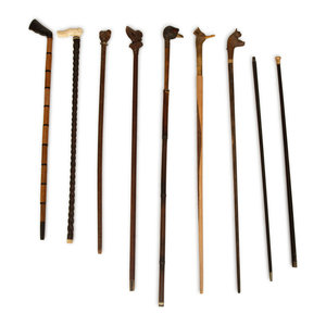 Appraisal: A Group of Canes and Walking Sticks Length of longest