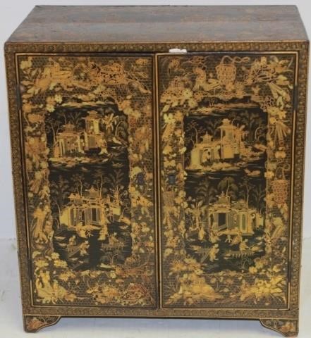 Appraisal: TH C CHINESE EXPORT DOOR CABINET WITH FITTEDINTERIOR AND DRAWERS